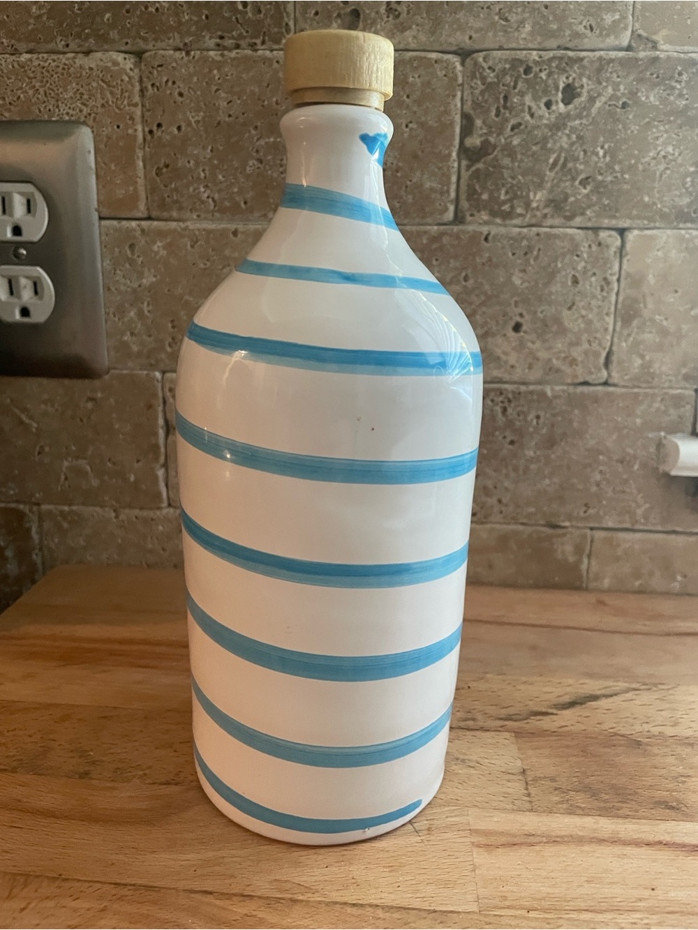 Frantoio Muraglia - Blue and White Striped Olive Oil Bottle